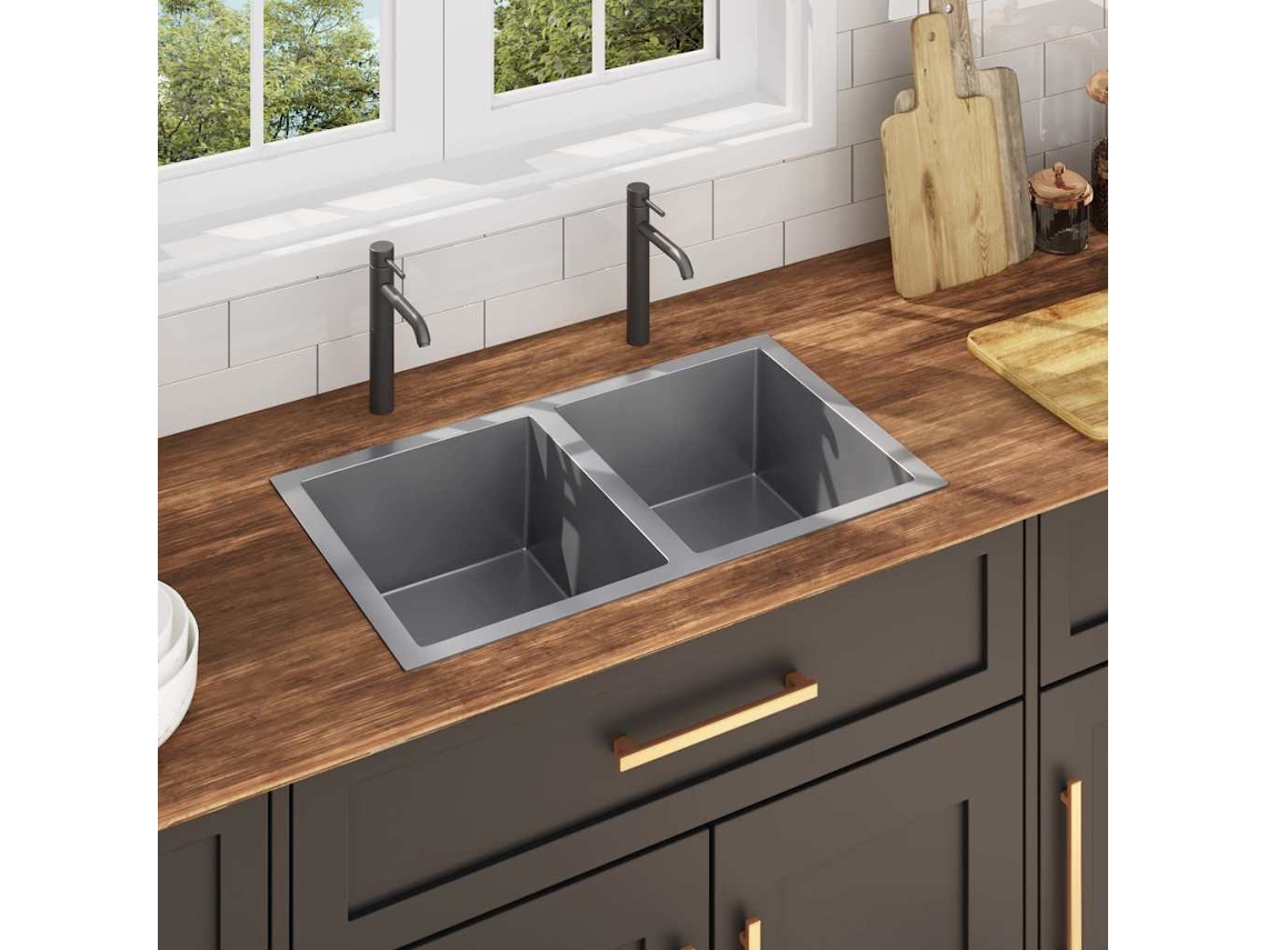 Vidaxl Lava-louça De Cozinha Artesanal Aço Inoxidável