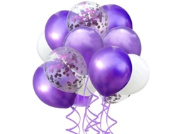 Kit de balões de látex metálicos Fasst com luzes de cordão para aniversários e festas comemorativas, 30 cm (12 polegadas)