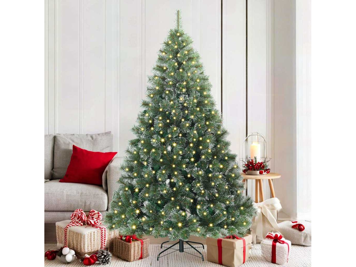 Vidaxl Árvore De Natal Artificial Com 300 Leds Verde 180 Cm Pe E Pvc