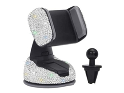 Suporte Auto Carro Strass Bling Universal Brisa Painel Lalamoli Vidro Branco