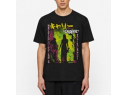 Rockinstone Carrie Movie Neon Fire Japanese Text Black Adult T-shirt Size:xxxl