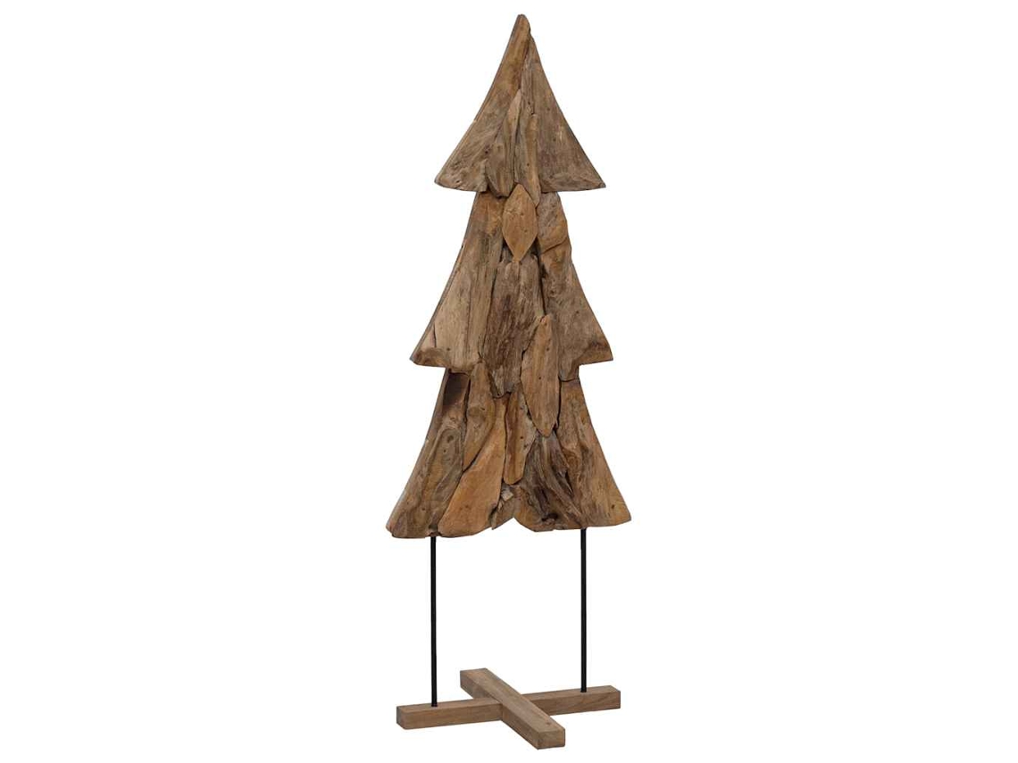 Conjunto 1 Decoração De Natal Vidaxl Castanho Madeira De Teca Maciça (90 Cm)