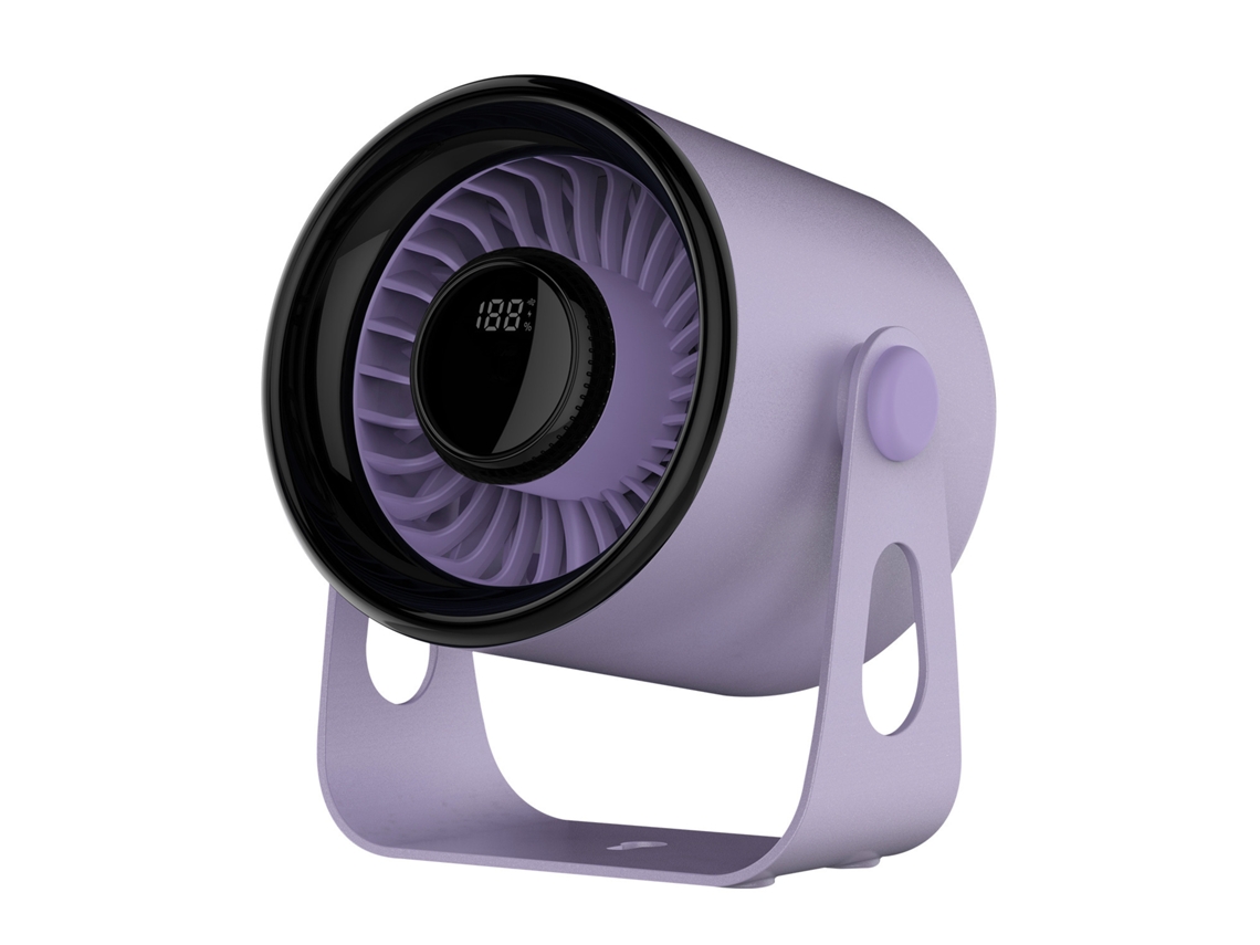 Ventoinha De Mesa Silencioso Usb Mini Com Display Digital Led Roxo Digitallab