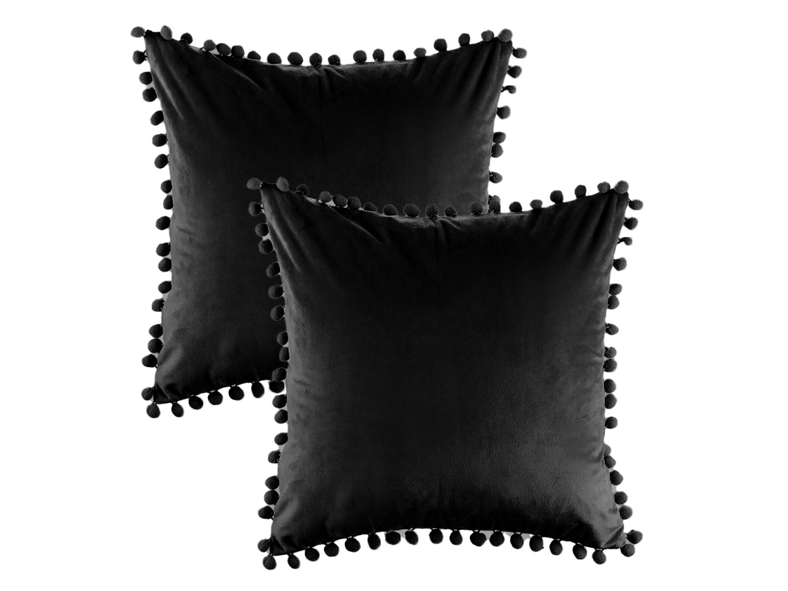 2 Capas Para Almofadas Em Veludo Granulado Macio, 18x18 Polegadas