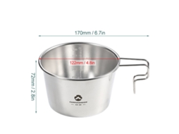 Copo de Aço Inoxidável 600ml para Camping Outdoor