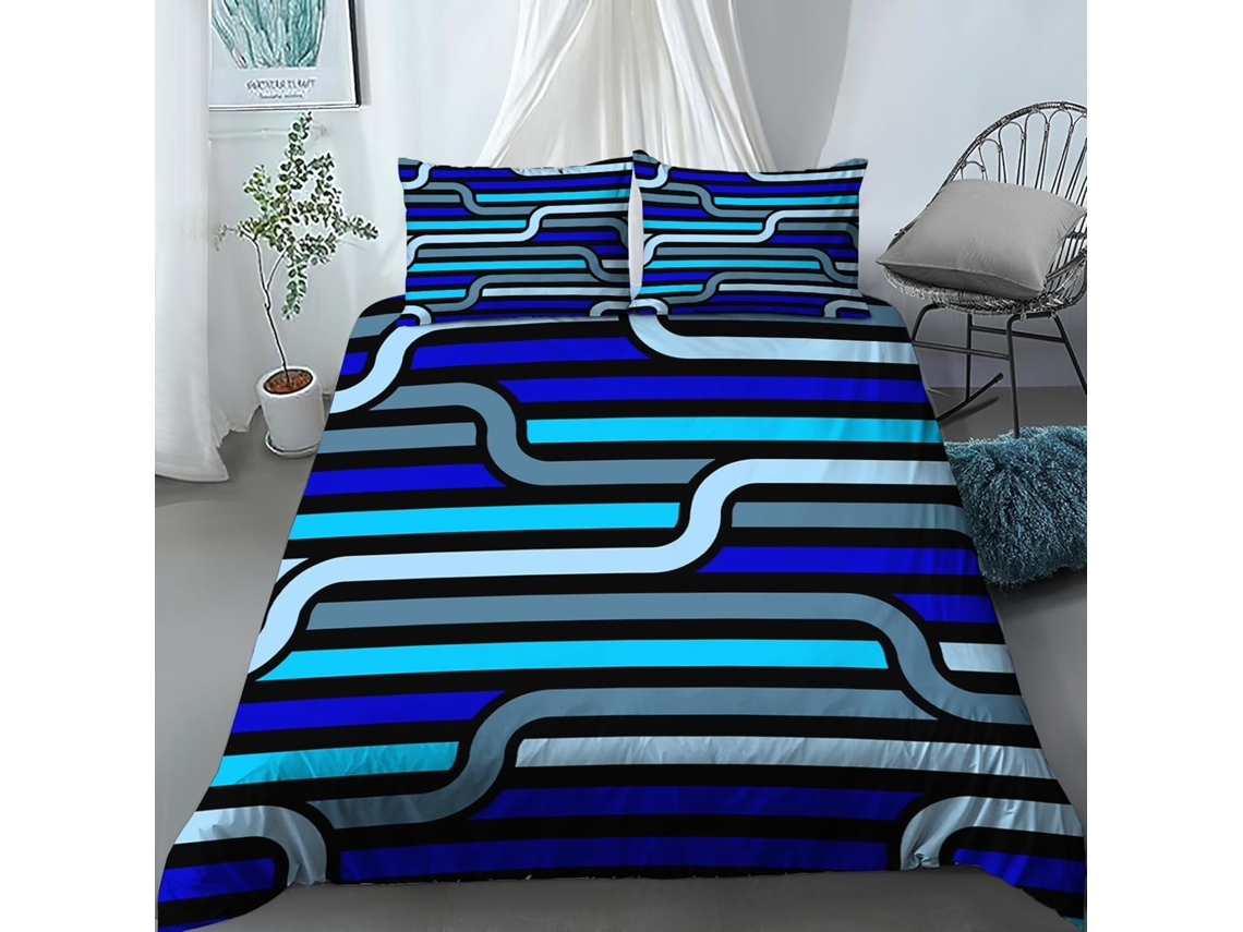 Capa de Edredom com Estampa Abstrata Texturiz em Microfibra Fronha 200x200cm, 200 X Cm 200 X 200 Cm
