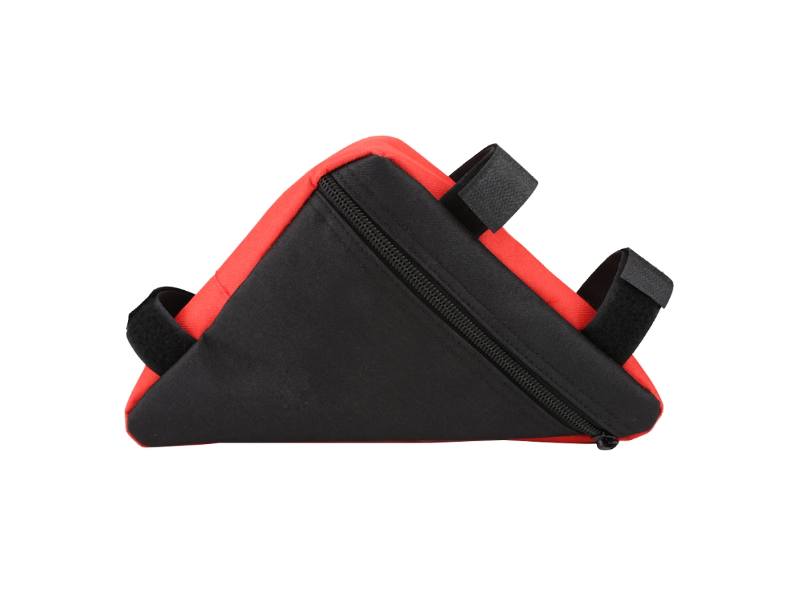Bolsa de Ferramentas Triangular para Bicicleta com Liberação Rápida Top Tube (preto/vermelho)