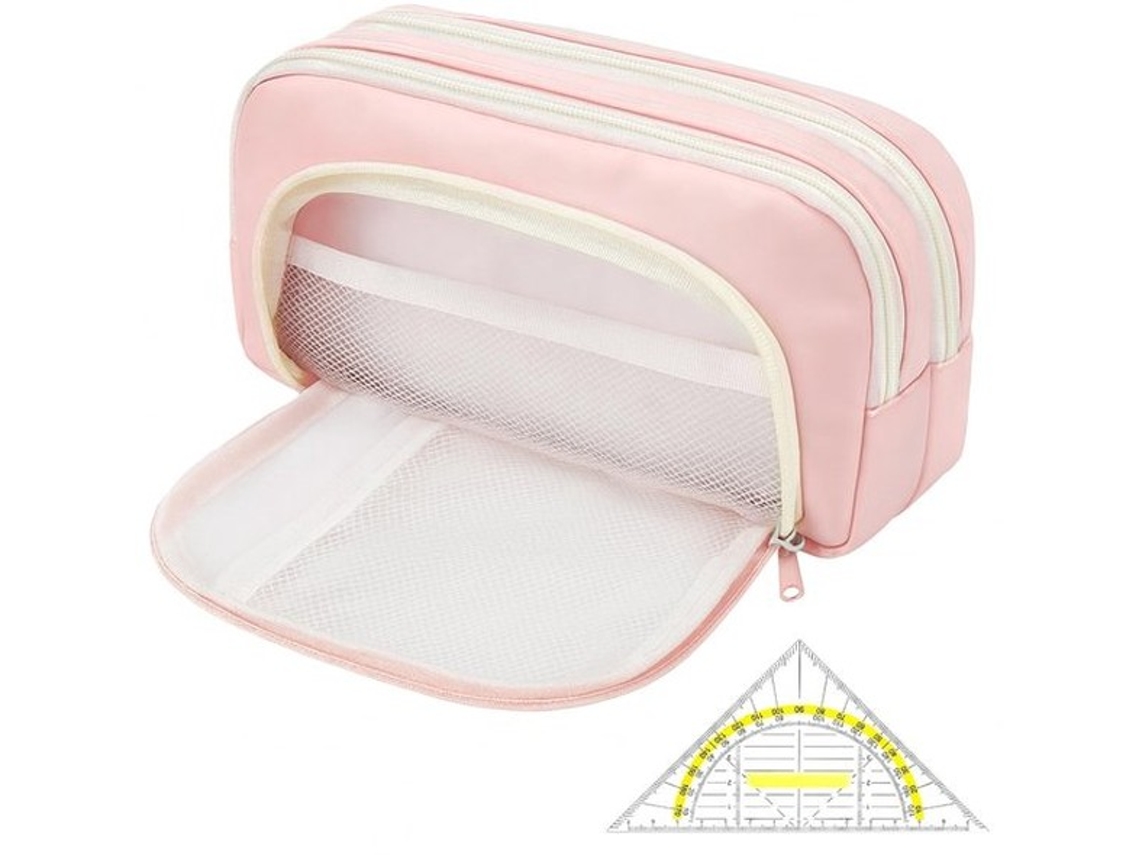 Organizador Profissional - Pasta Com 3 Compartimentos, Grande, Com Geodriehoek, Volume Xxl Em Tecido Oxford (21 X 7 Cm), Para Escola, Estudo, Escritór