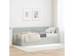 Vidaxl Estrutura De Cama De Canto Com Colchão 2 Unid. Cinzento-claro