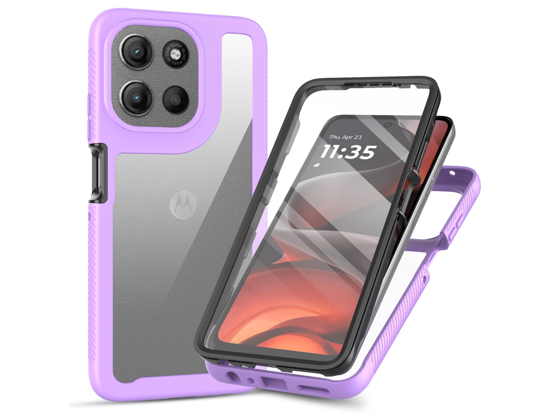 Capa Transparente Digitallab Para Motorola Moto G15/g17 Com Película De Tela Azul Escuro