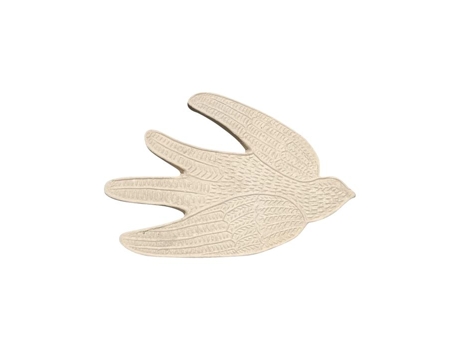 Pássaro Papel Machê Decoração De Parede Branco 21x10 Cm Opjet