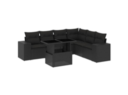 Garden Sofa Set, Garden Sofa Sets Vidaxl Preto Rattan / Vime (n/a)