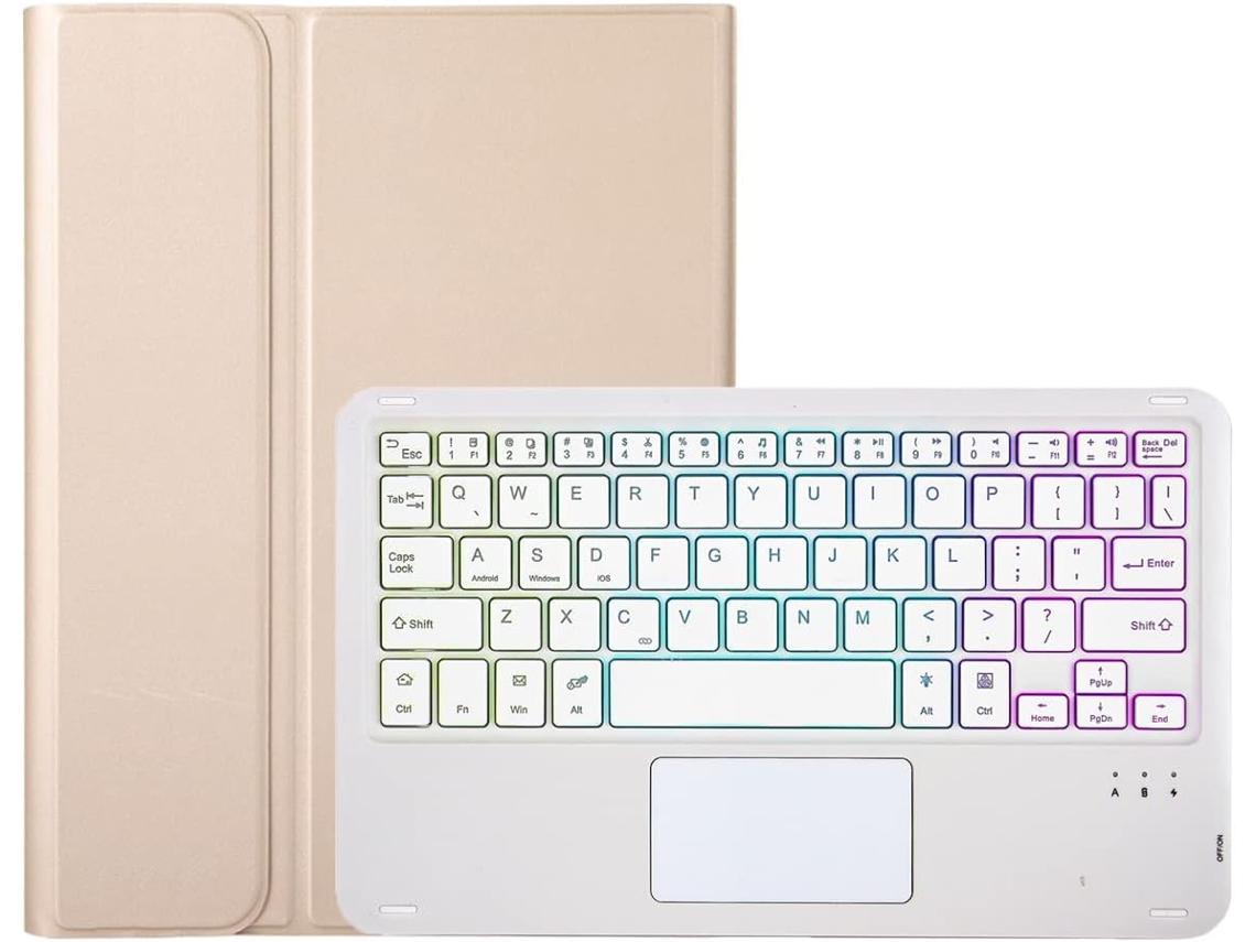 Capa Teclado Eifson Para Samsung Galaxy Tab S10 Fe Plus 13.1'', Touchpad Retroiluminado (dourado)
