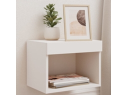 Vidaxl Mesa De Cabeceira De Parede Com Luzes Led Branco