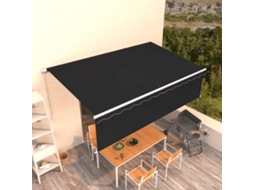 Vidaxl Toldo Retrátil Manual Com Estore 5x3 M Antracite