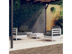 Vidaxl 5 Pcs Conj. Lounge De Jardim Com Almofadões Antracite Pinho