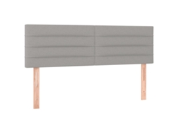 Cabeceira de Cama 2 Pcs em Tecido 72x5x78/88 cm Cinzento Claro MAISON EXCLUSIVE