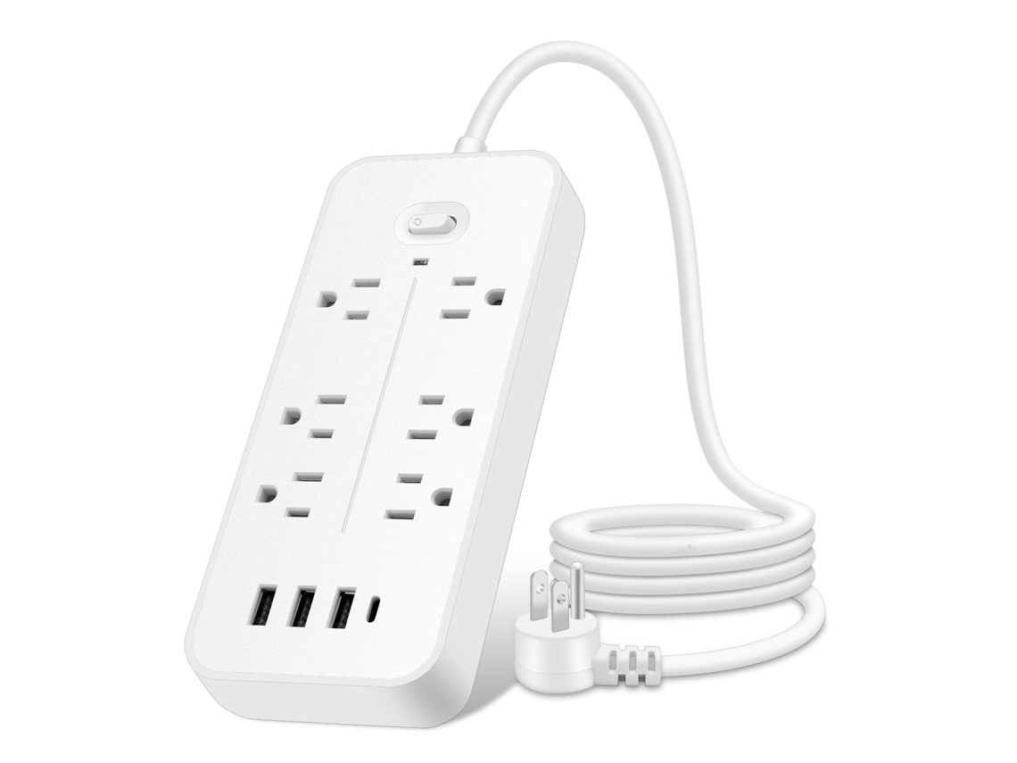 Laxiscreed Extensão Com Usb Multi-portas E Proteção De Tensão Para Segurança E Conforto