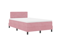 Colchão De Cama Com Molas Ensacadas Em Veludo Rosa Vidaxl Rosa Fabric (120x200 Cm)