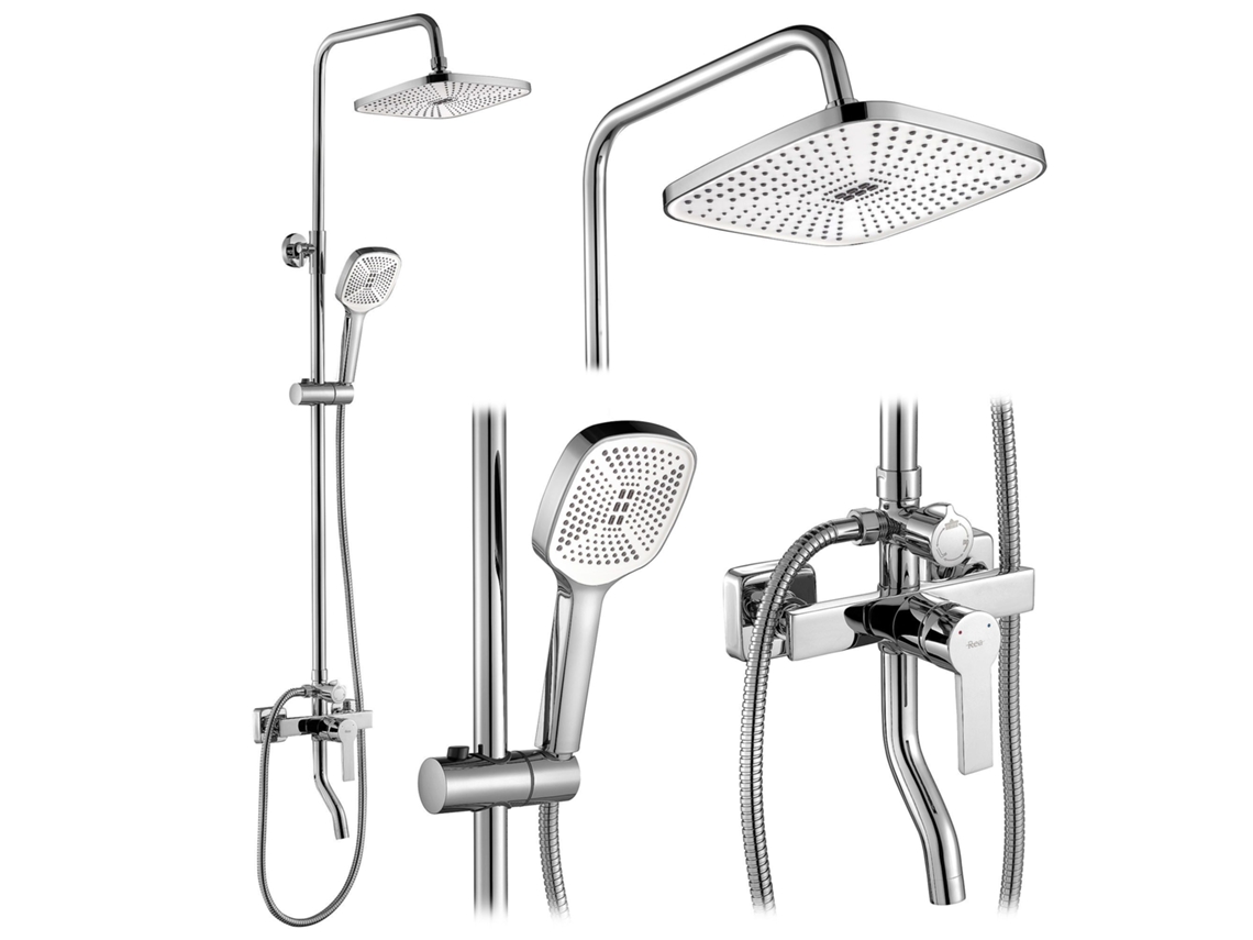 Conjunto De Chuveiro Rea Argus Chrome