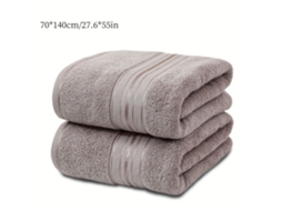 Toalhas De Banho , 2 Unidades, 70*140cm 100% Algodão, Secagem Rápida, Ultramacias, Altamente Absorventes, Leves Caqui Hexinyigjly