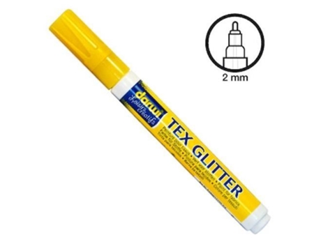 Caneta de pintura para tecido - Amarelo brilhante - Darwi - Ponta fina - Indelével - Opaco