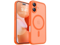 Capa Magnética Para Iphone 17 (6,3 Polegadas), Capa Protetora À Prova De Choque, Laranja.