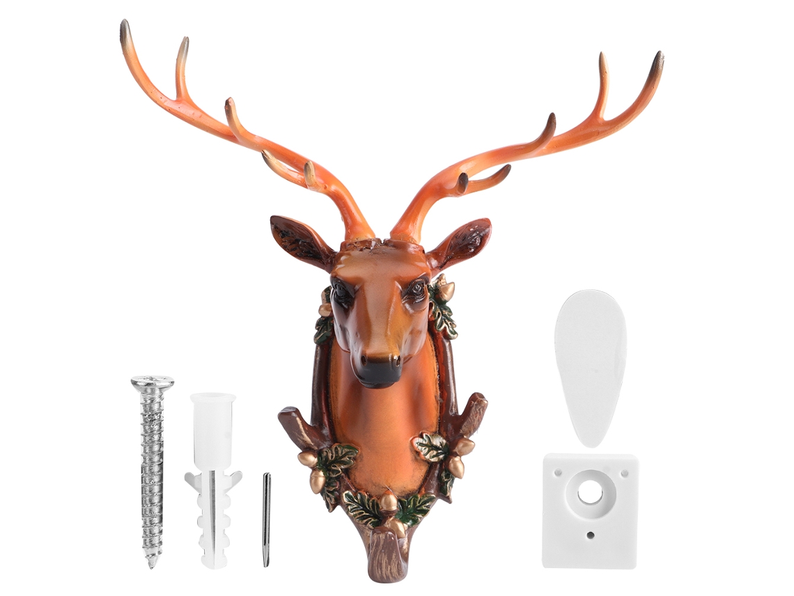 Gancho de parede em resina animal retro para toalhas, chaves, chapéus, casacos, decorativo e para banheiro | S/MARCA