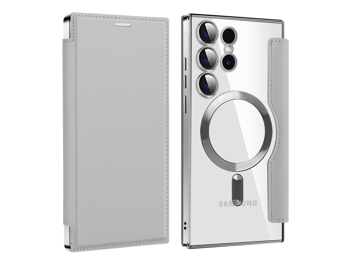 Capa Magnética Para Samsung Galaxy S25 – Com Porta Cartões E Proteção Rfid Anti-roubo Cinzento Panoona