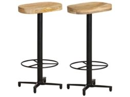 Conjunto 2 Banco de bar VIDAXL Marrom Madeira
