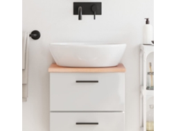 Vidaxl Bancada P/ Wc 40x30x2 Cm Madeira Maciça Tratada Castanho-claro