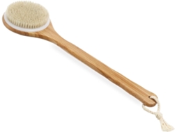 Escova De Bambu Para Banho E Ducha Com Cerdas Naturais, Cabo Longo E Cordão Para Pendurar, Ideal Para Esfoliação E