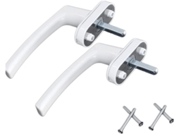 Conjunto De 2 Peças Fechadura Para Janela Batente Com Espaçamento Furos 43mm, Em Plástico E Aço Maçanetas Para Janelas