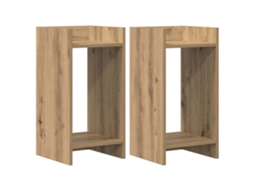 Conjunto 2 Suporte Para Plantas Vidaxl Castanho Derivados De Madeira (30 X 30 X 60 Cm)