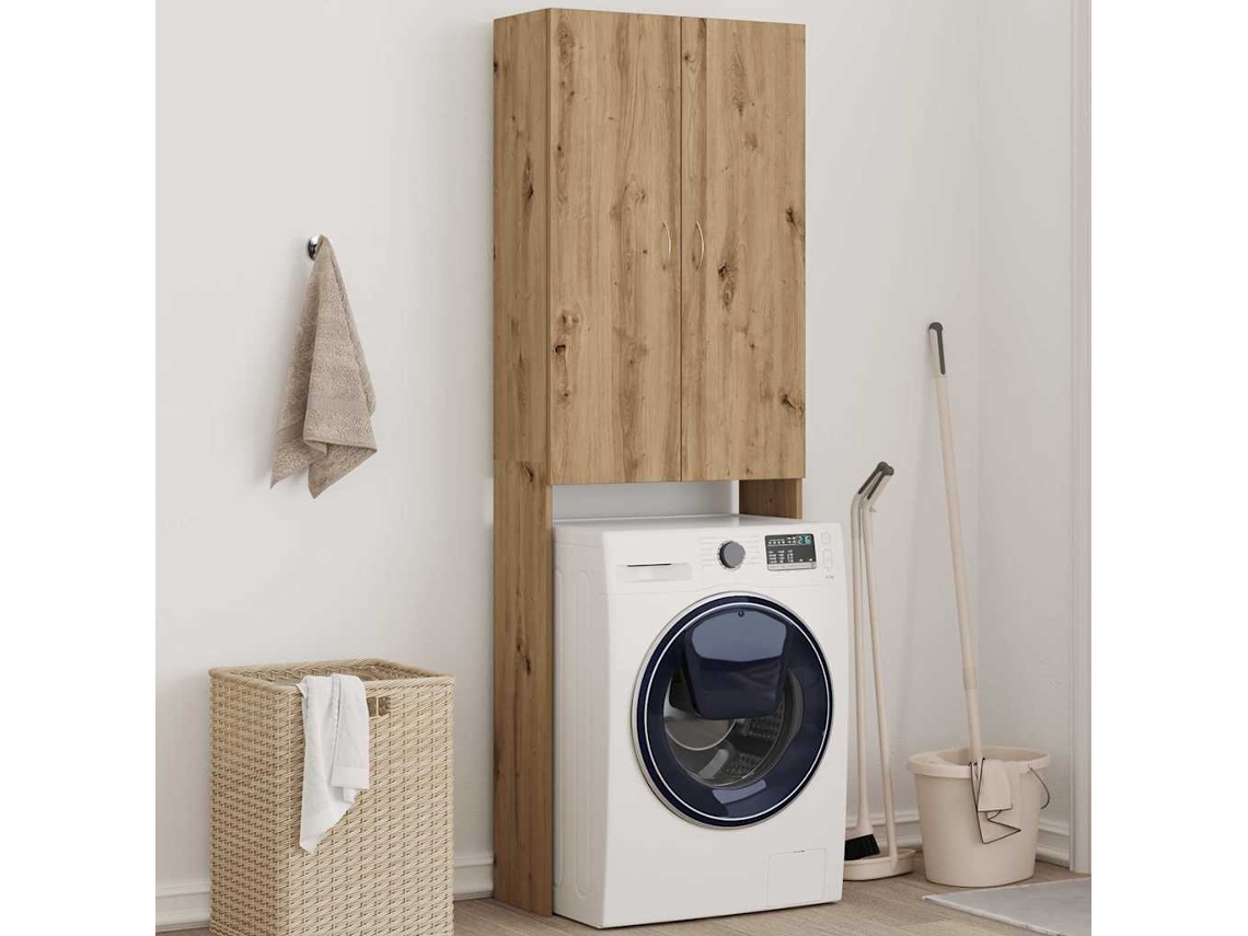 Vidaxl Armário Máquina Lavar Roupa 64x25,5x190 Cm Carvalho Artisiano