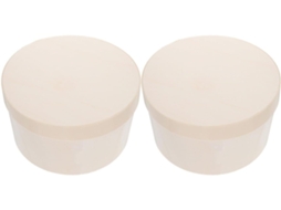 Caixas Redondas De Madeira, Conjunto Com 2 Unidades, Design Clássico E Elegante Para Bolos, Com Tampa, Proteção Para