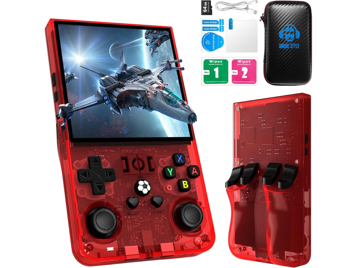 Console de Jogos Portátil Retrô R36max, Tela Ips 4 Polegadas, 64 Gb com Mais 18.000 Clássicos Int Egrados, Sistema Linux VONKELIOS (720x720)