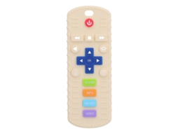 Brinquedo De Mordida Silicone Controle De Tv Para Bebê Infantil Branco Alivia Ansiedade