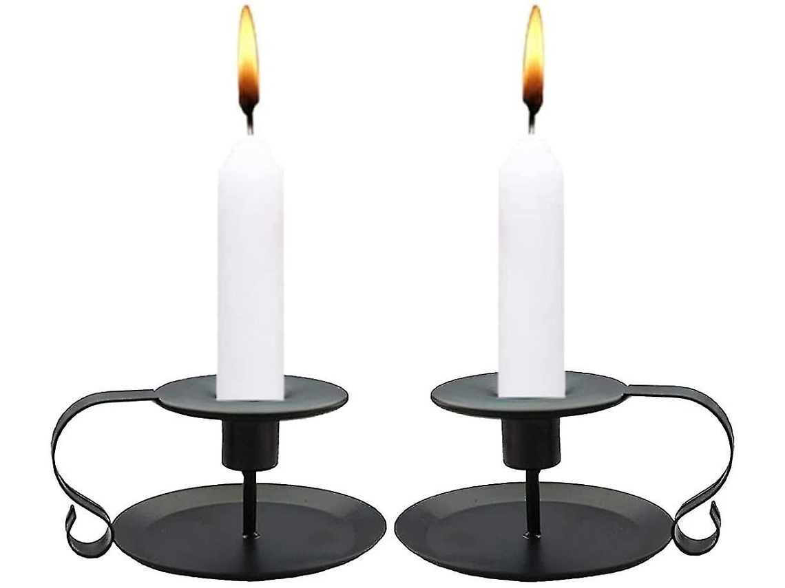 Velas Cônicas Preto Suporte Funcional Decorativo Acessório