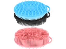 Conjunto De 3 Escovas Banho Silicone Dupla Face Esfoliantes Para O Corpo, Escovas De Limpeza Facial, Escovas De Massagem