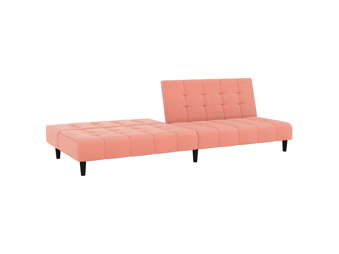 Sofá cama de 2 Lugares Veludo Rosa SYFAX