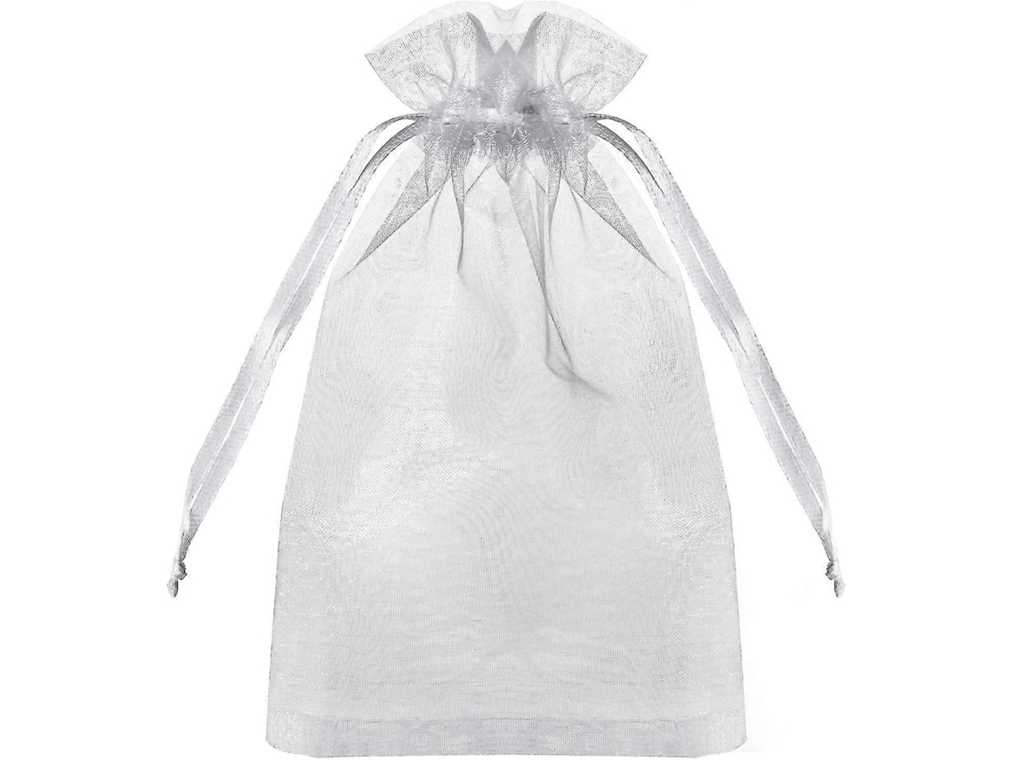 Pacote Com 100 Sacos De Organza Branca, Com Cordão, Para Lembranças De Casamento, Joias E Presentes, Tamanho 4x6 Polegadas.