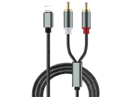 Cabo Adaptador De Áudio Phone Para Rca Lotus Cable Para Alto Falante, Amplificador De Áudio, Link De Áudio Para Apple Iphone Lightning Aquaforge