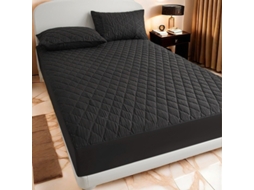 Protetor De Colchão Impermeável Czhhmart( Fitted Sheet) 150cmx200cm (com Par De Fronhas) Preto