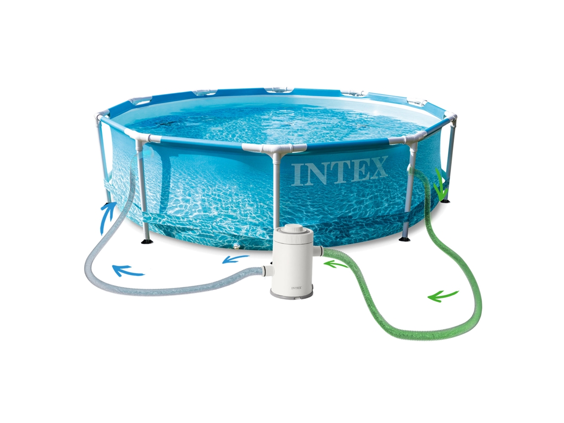 Piscina De Estrutura 305x76 Cm 16 Em 1 Intex 28208 Máquina De Bolhas Grátis