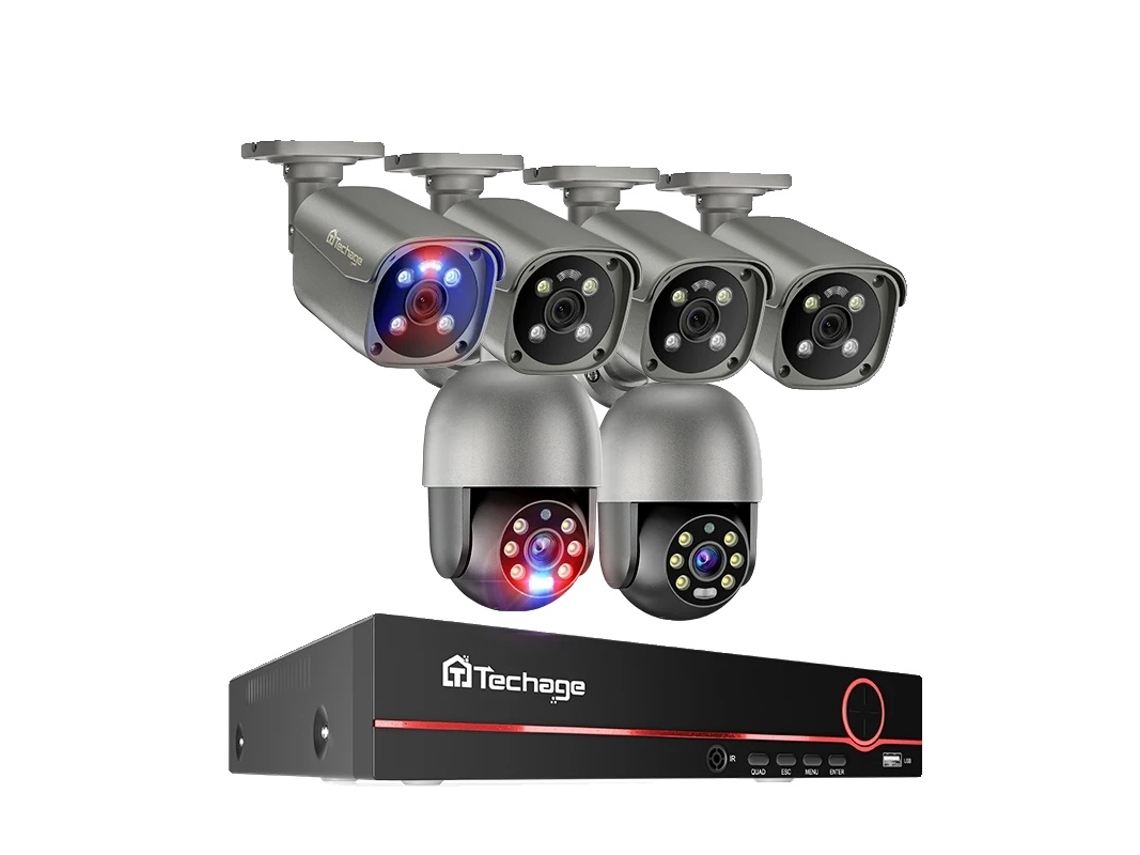 Sistema de segurança CFTV, resolução 4K, áudio bidirecional, NVR de 8 canais, 6 câmeras B, sem disco rígido integrado OEM