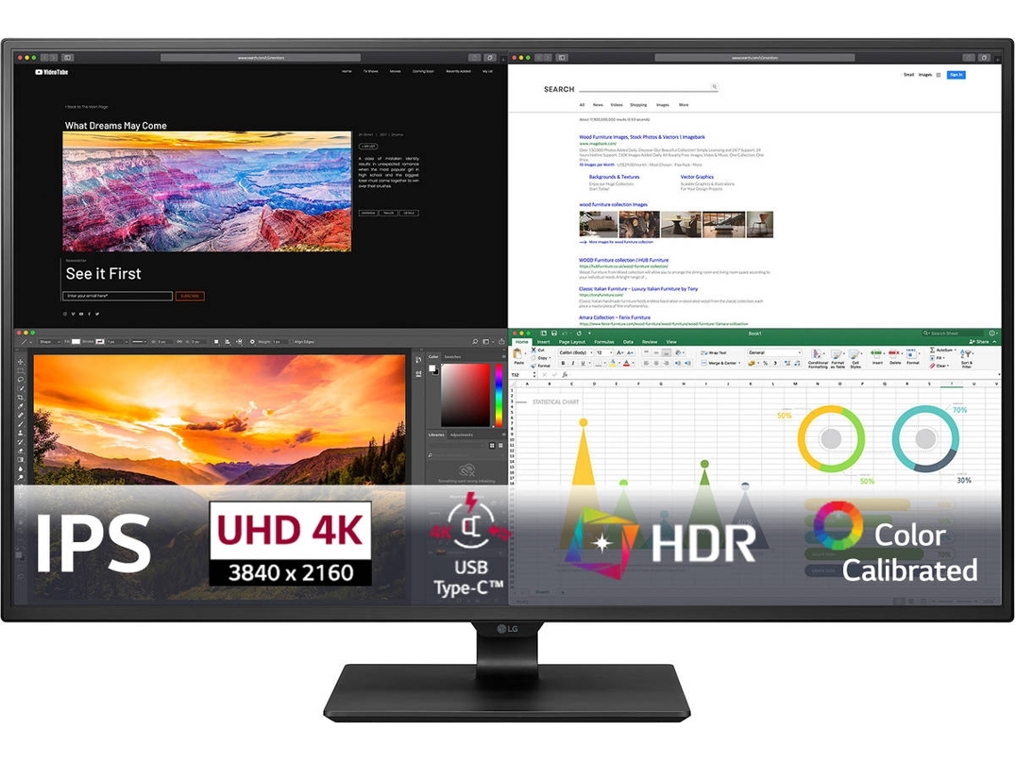 Monitor LG 43UN700-B (Outlet Caixa Aberta - 43'' - 4K - LED IPS)