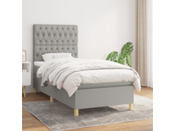 Vidaxl Cama com Molas/colchão 100x200 Cm Tecido Cinzento claro
