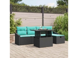 Vidaxl Conjunto De Sofá De Jardim 6 Unid. Vime Pe