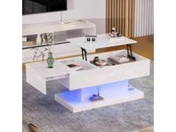 Mesa Centro Elevação Hidráulica Led 100x50x45cm